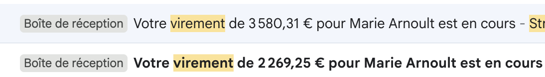 Notifications de virements Stripe